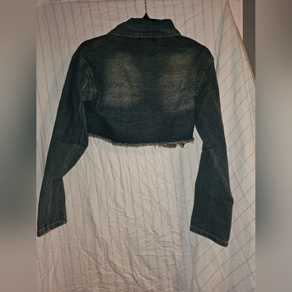PrettyLittleThing Dark Blue Jean Jacket - Picture 2 of 2